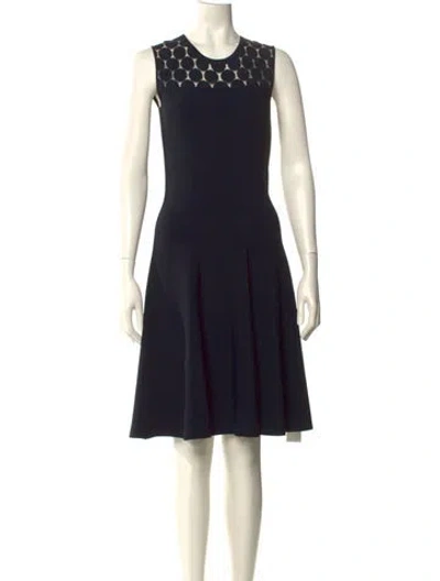 Pre-owned Akris Punto Crew Neck Mini Dress In Black