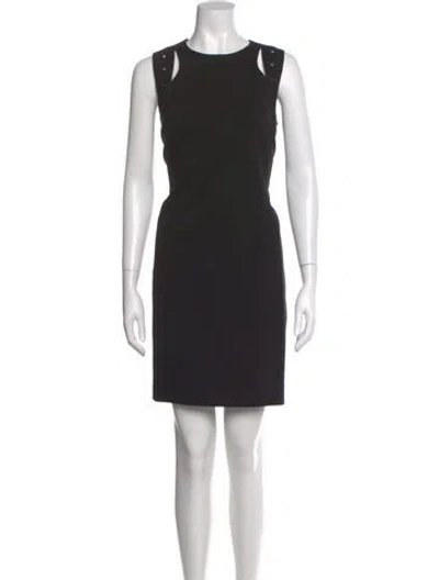 Pre-owned Akris Punto Crew Neck Mini Dress In Black