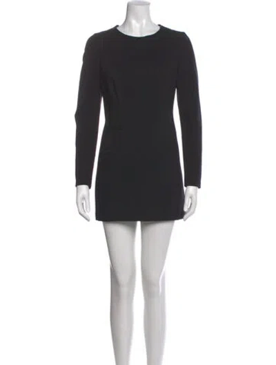 Pre-owned Akris Punto Crew Neck Mini Dress In Black