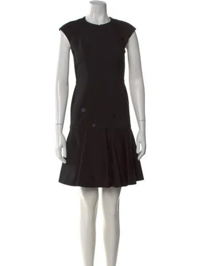 Pre-owned Akris Punto Crew Neck Mini Dress In Black