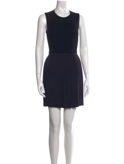 Pre-owned Akris Punto Crew Neck Mini Dress In Black