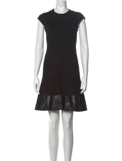 Pre-owned Akris Punto Crew Neck Mini Dress In Black