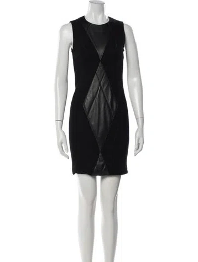 Pre-owned Akris Punto Crew Neck Mini Dress In Black