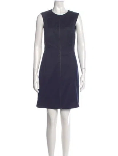 Pre-owned Akris Punto Crew Neck Mini Dress In Blue