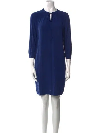 Pre-owned Akris Punto Crew Neck Mini Dress In Blue