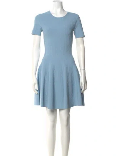 Pre-owned Akris Punto Crew Neck Mini Dress In Blue