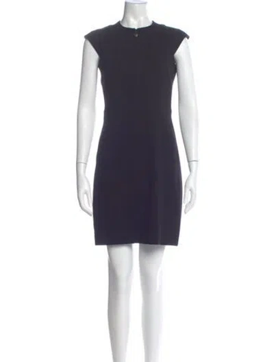 Pre-owned Akris Punto Crew Neck Mini Dress In Blue