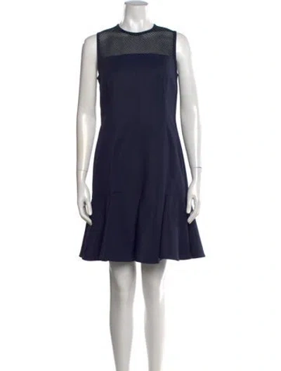 Pre-owned Akris Punto Crew Neck Mini Dress In Blue