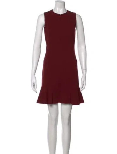 Pre-owned Akris Punto Crew Neck Mini Dress In Burgundy