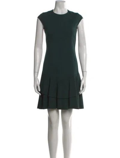 Pre-owned Akris Punto Crew Neck Mini Dress In Green