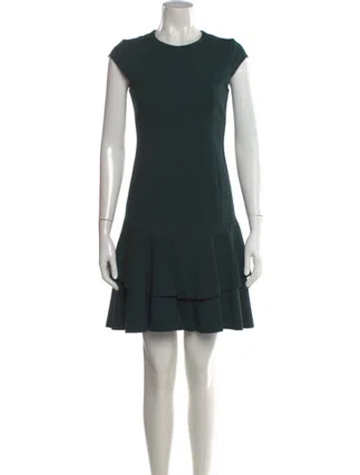 Pre-owned Akris Punto Crew Neck Mini Dress In Green