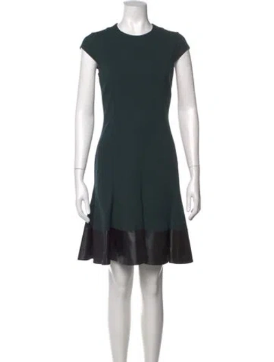 Pre-owned Akris Punto Crew Neck Mini Dress In Green