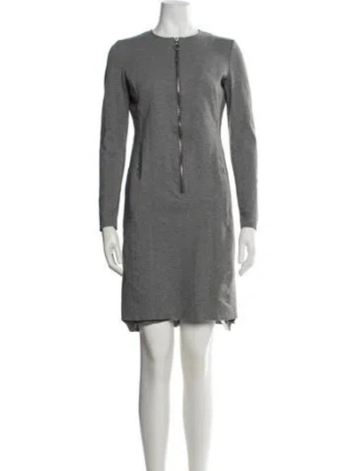Pre-owned Akris Punto Crew Neck Mini Dress In Grey