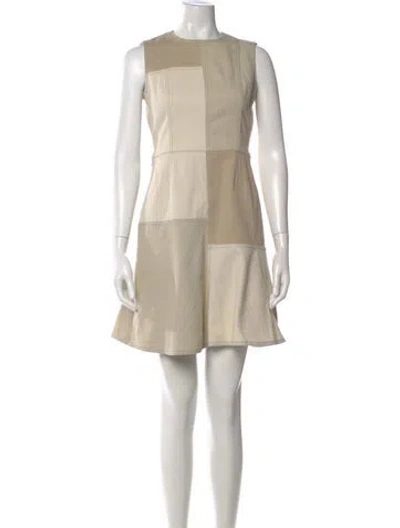 Pre-owned Akris Punto Crew Neck Mini Dress In Neutral