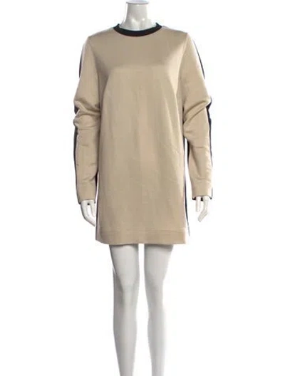 Pre-owned Akris Punto Crew Neck Mini Dress In Neutral