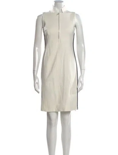 Pre-owned Akris Punto Crew Neck Mini Dress In Neutral