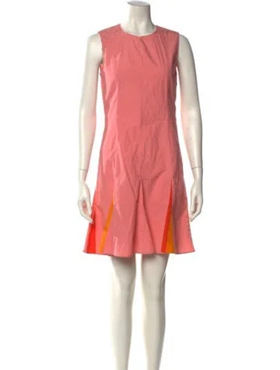 Pre-owned Akris Punto Crew Neck Mini Dress In Orange