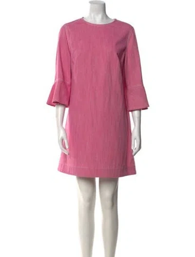 Pre-owned Akris Punto Crew Neck Mini Dress In Pink