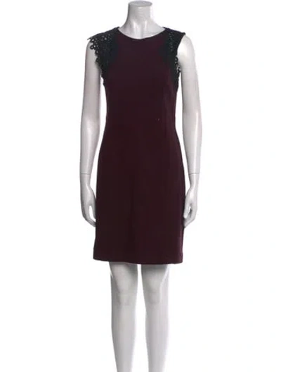 Pre-owned Akris Punto Crew Neck Mini Dress In Purple