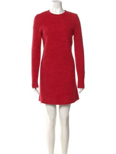 Pre-owned Akris Punto Crew Neck Mini Dress In Red