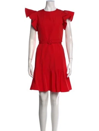 Pre-owned Akris Punto Crew Neck Mini Dress In Red