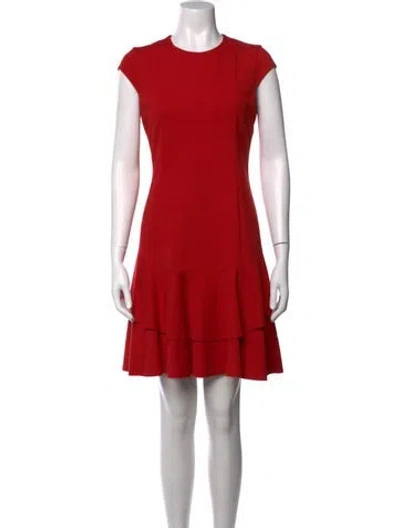 Pre-owned Akris Punto Crew Neck Mini Dress In Red