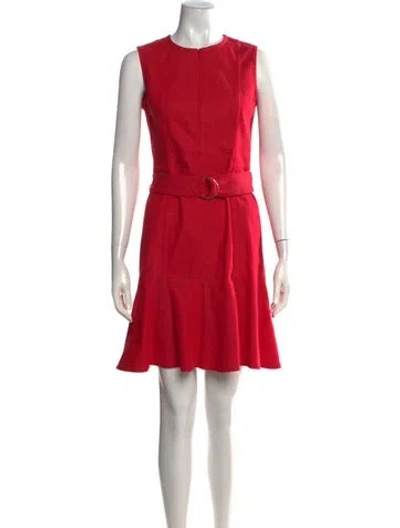 Pre-owned Akris Punto Crew Neck Mini Dress In Red