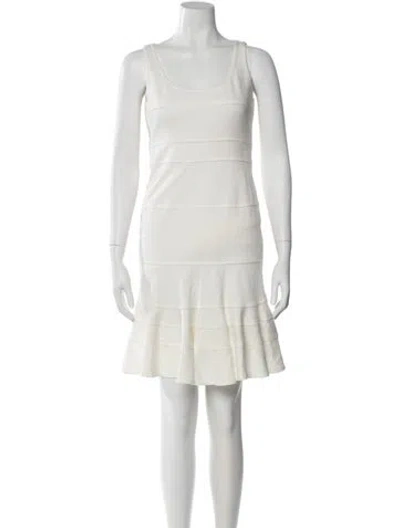 Pre-owned Akris Punto Crew Neck Mini Dress In White