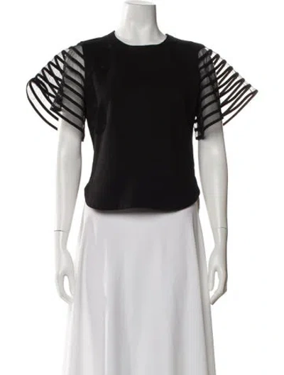 Pre-owned Akris Punto Crew Neck Short Sleeve Top In Black