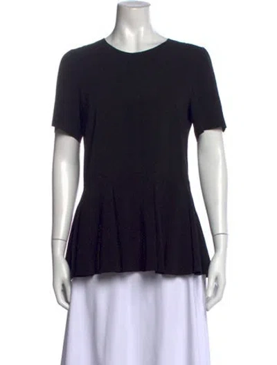 Pre-owned Akris Punto Crew Neck Short Sleeve Top In Black