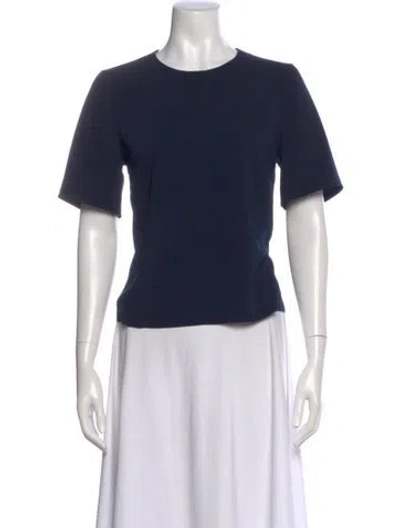 Pre-owned Akris Punto Crew Neck Short Sleeve Top In Blue