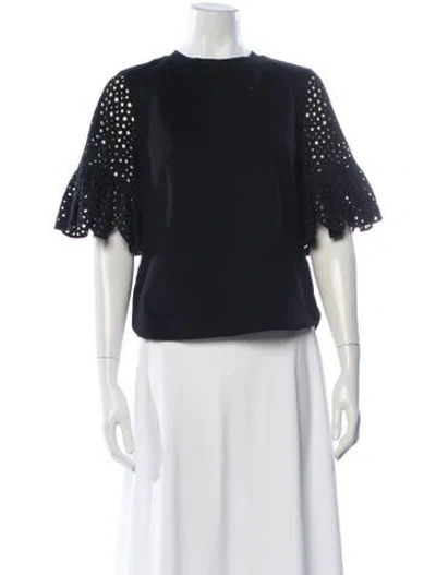 Pre-owned Akris Punto Crew Neck Short Sleeve Top In Blue