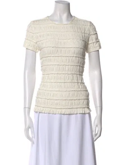 Pre-owned Akris Punto Crew Neck Short Sleeve Top In Neutral