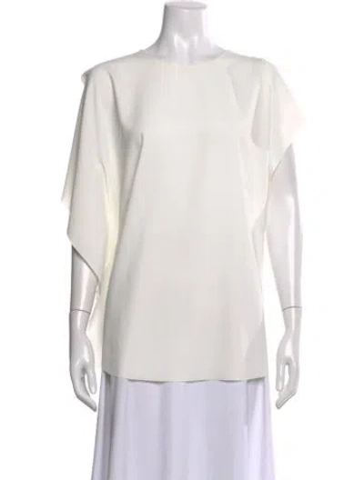 Pre-owned Akris Punto Crew Neck Short Sleeve Top In White
