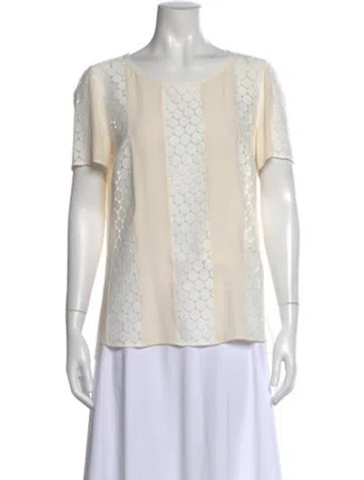 Pre-owned Akris Punto Crew Neck Short Sleeve Top In White