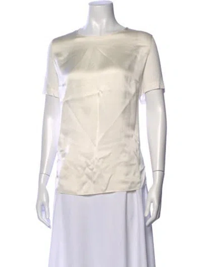 Pre-owned Akris Punto Crew Neck Short Sleeve Top In White