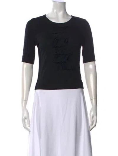 Pre-owned Akris Punto Crew Neck Short Sleeve T-shirt In Black