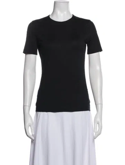 Pre-owned Akris Punto Crew Neck Short Sleeve T-shirt In Black
