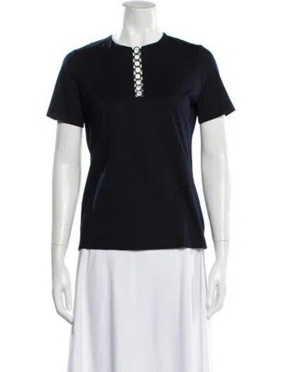 Pre-owned Akris Punto Crew Neck Short Sleeve T-shirt In Blue