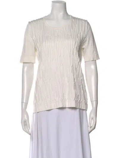 Pre-owned Akris Punto Crew Neck Short Sleeve T-shirt In Neutral