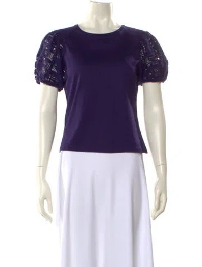 Pre-owned Akris Punto Crew Neck Short Sleeve T-shirt In Purple