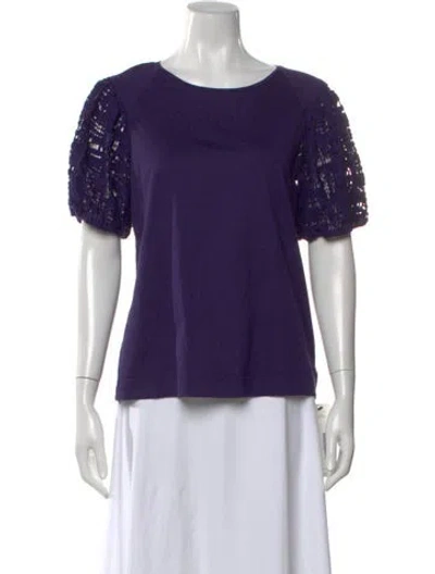 Pre-owned Akris Punto Crew Neck Short Sleeve T-shirt In Purple