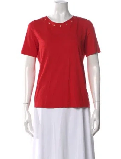 Pre-owned Akris Punto Crew Neck Short Sleeve T-shirt In Red