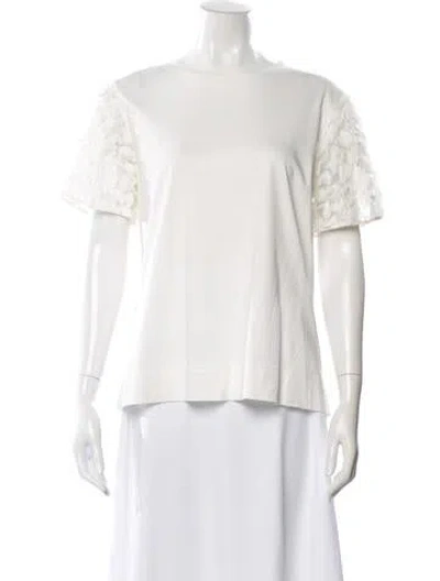 Pre-owned Akris Punto Crew Neck Short Sleeve T-shirt In White
