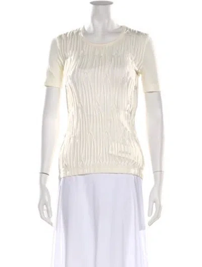 Pre-owned Akris Punto Crew Neck Short Sleeve T-shirt In White