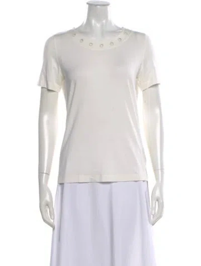 Pre-owned Akris Punto Crew Neck Short Sleeve T-shirt In White