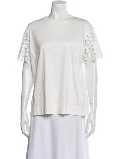 Pre-owned Akris Punto Crew Neck Short Sleeve T-shirt In White