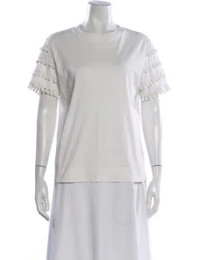 Pre-owned Akris Punto Crew Neck Short Sleeve T-shirt In White
