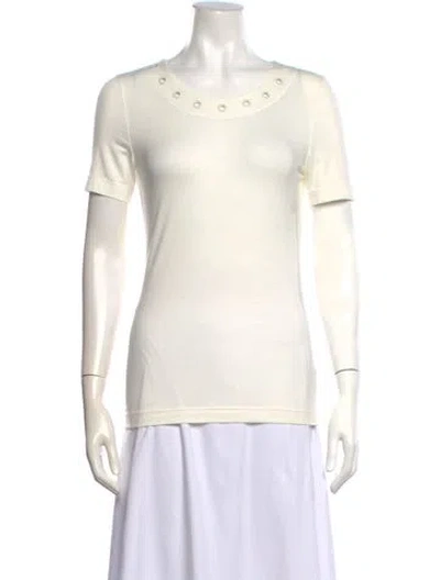 Pre-owned Akris Punto Crew Neck Short Sleeve T-shirt In White