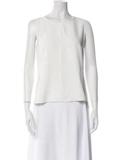 Pre-owned Akris Punto Crew Neck Sleeveless Blouse In White